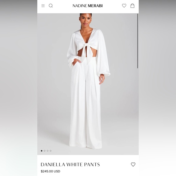 Brand new Nadine Merabi DANIELLA WHITE PANTS - Picture 1 of 4